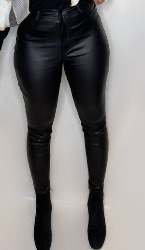 "Sleek Black" Leather Pants