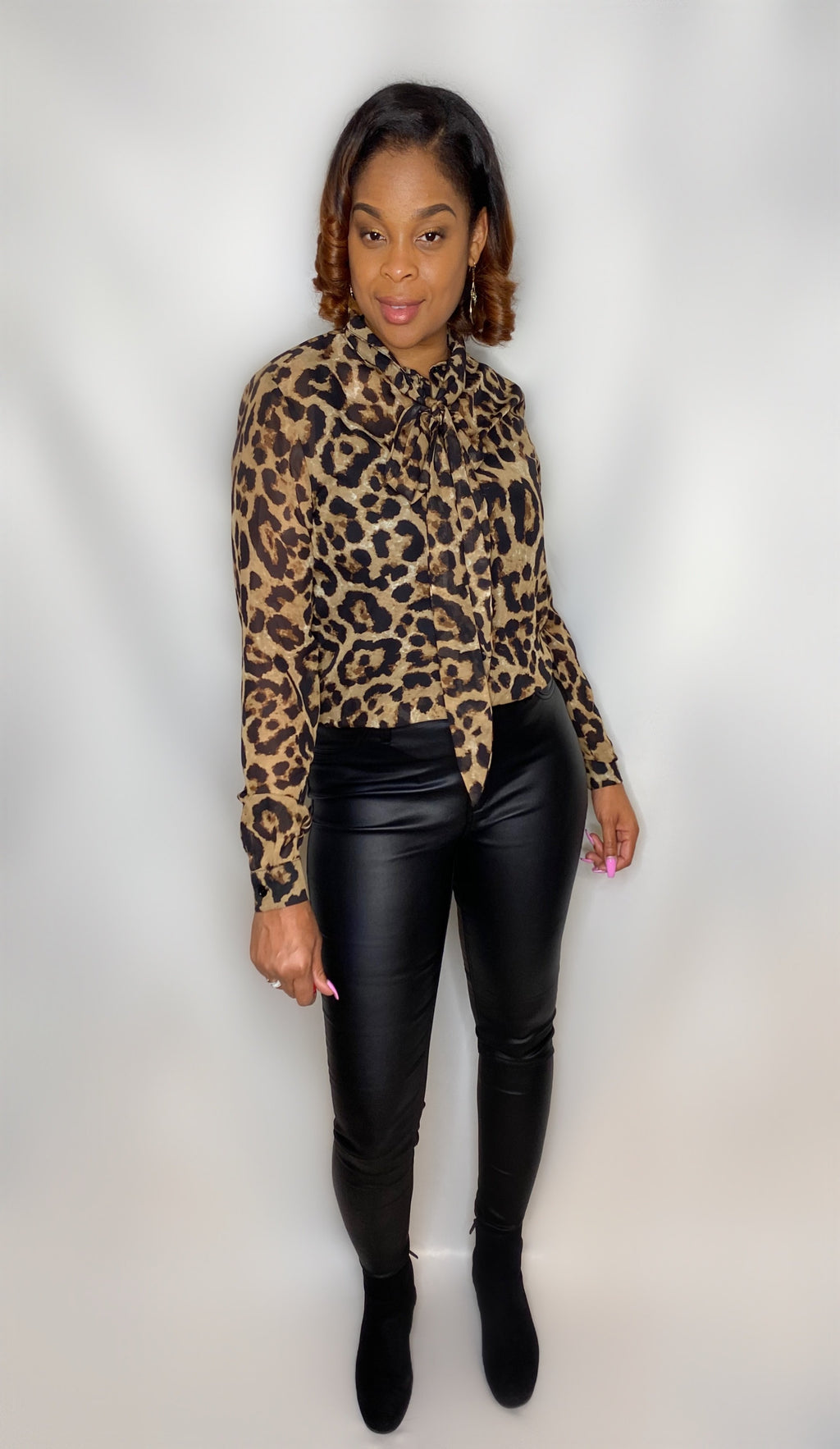 Chiffon "Leopard Print Top